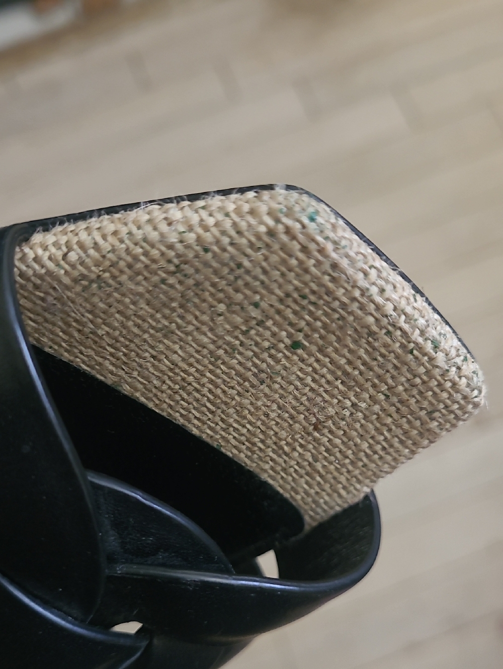 Saint Laurent Paris Tribute Slide Sandals Black Leather Raffia Mule Flats EU 37 - Picture 7 of 7